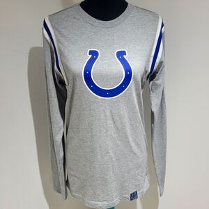 Nike NFL Womens Indianapolis Colts Long Sleeve T- Shirt Size Small Gray Athletic